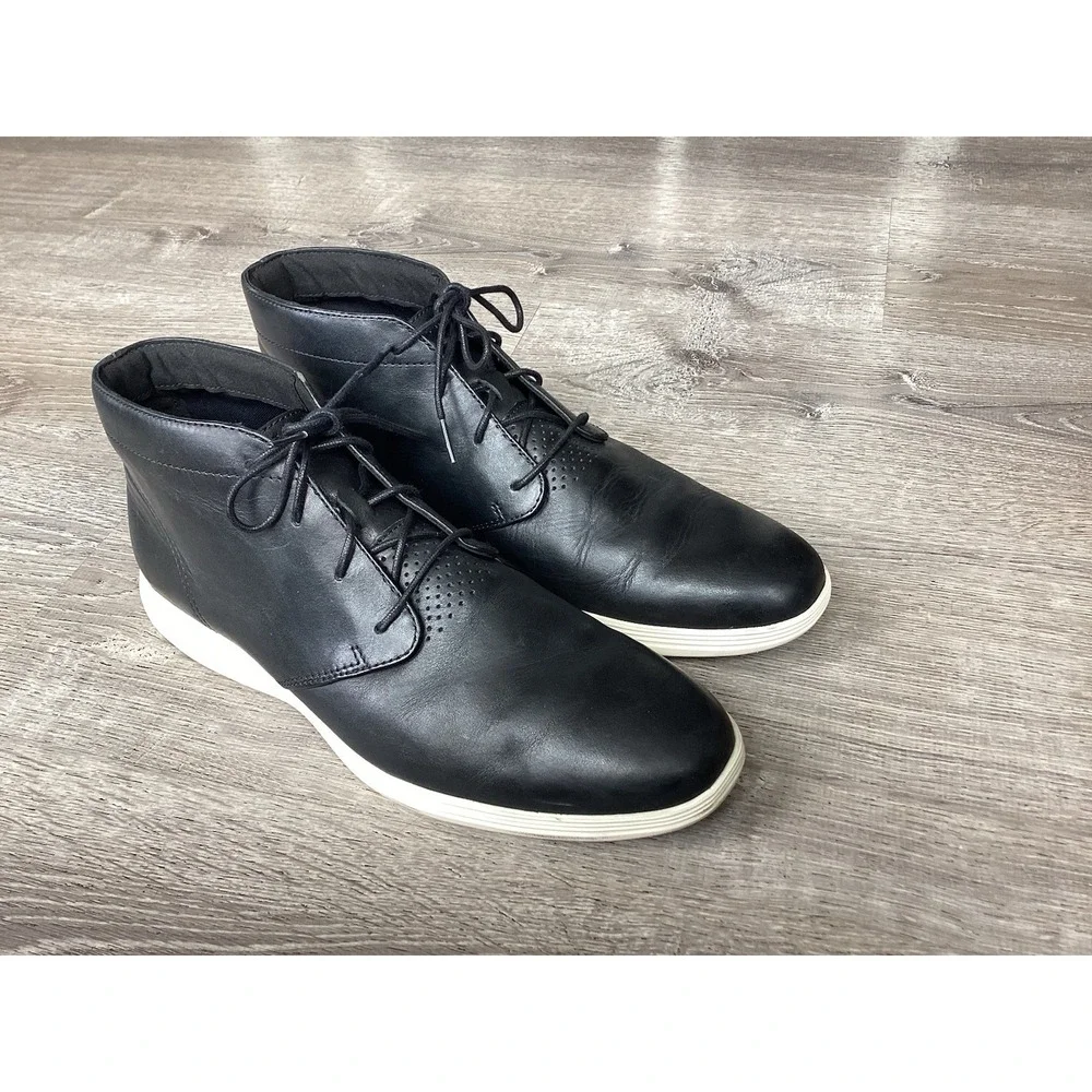 Cole Haan Grand OS Tour Chukka Boots Men's Size 12 Black Leather Waterproof